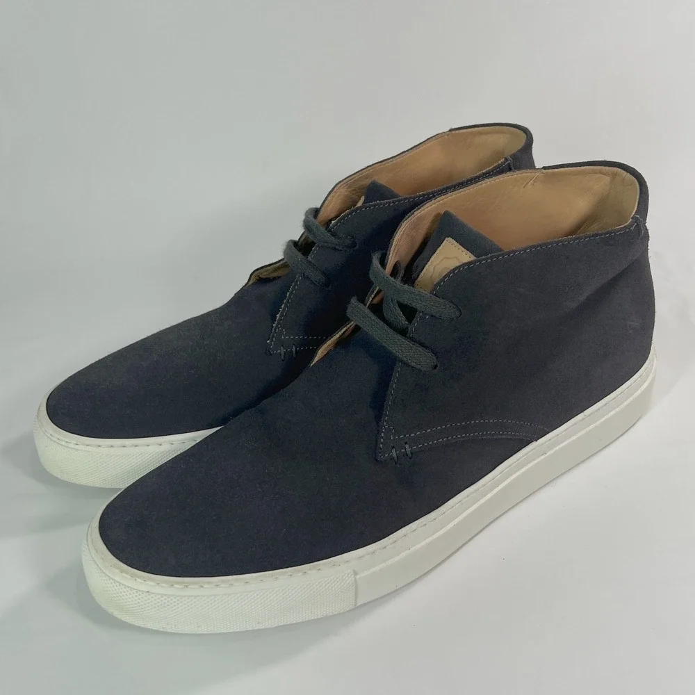 Greats Royale Chukka Navy Blue Suede Mid Top Sneaker Men's 11.5‎ Made in Italy